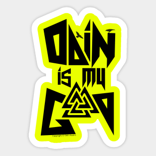 Odin is my god Black Logo Sticker